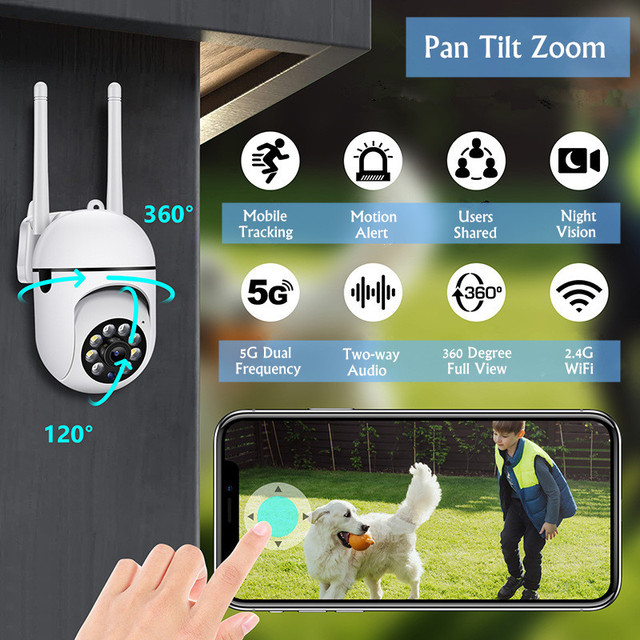 2.4G+5G Wi Fi Video Cameras 2025 Hot Sales WiFi Intern Security Camera 2MP CCTV Camera 360 Degree Ptz