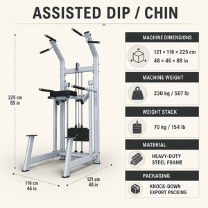 Máquina de Dominadas Asistidas Comercial de Alta Resistencia con Estructura de Tubo de Acero de 3mm, Equipo de Fuerza para Gimnasio, Venta al por Mayor de Fábrica - Product Image 6