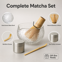 Ensemble complet de fouets à matcha en bambou Chasen, bol en céramique Chawan, cuillère Chashaku, boîte à matcha de 40g, kit de démarrage pour la cérémonie du thé matcha