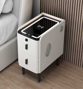 Comodino Intelligente con Ricarica Wireless, Serratura a Impronta Digitale, Legno Massello, Design Moderno di Lusso con Bordi Sottili - Product Image 2