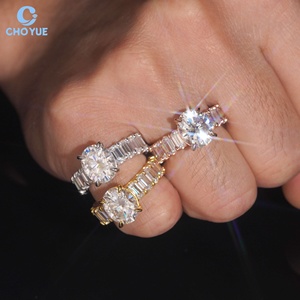 Luxury Oval Moissanite <b>Ring</b> <b>Iced</b> Out Solid Sterling Silver 925 Hip Hop Jewelry Moissanite Diamond Emeral Eternity Wedding <b>Ring</b> - Product Image 2