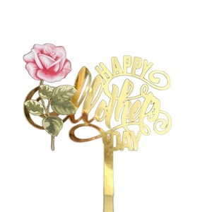 ของตกแต่งเค้กวันแม่ รูปผึ้งและดอกไม้ อะคริลิคสำหรับตกแต่งเค้ก - Product Image 3