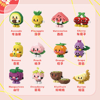Jouets Micro-Blocs de Construction en Plastique Amusants : Figurines et Aliments (Hamburger, Avocat, Pain, Croustilles, Gâteau, Ananas, Lait, Briques)