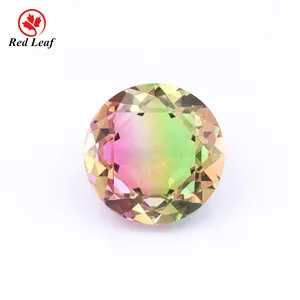 Redleaf Jewelry Loose Wholesale Round Shape BX40 Color Tourmaline Stone Glass Gems