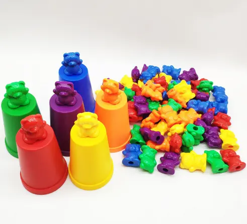 아이를 위한 교육 장난감 30 크고 60 의 작은 테디 베어 색깔 어울리는 분류 컵으로 세는 테디 베어 선물 세트