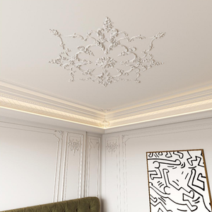 Base de Lámpara de <span class=keywords><strong>Techo</strong></span> de PU Estilo Francés, Decoración de <span class=keywords><strong>Techo</strong></span> con Relieve, Forma Irregular de Lujo - Product Image 4