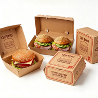 Boîte d'expédition en carton ondulé sur mesure de 2 mm d'épaisseur, boîte de livraison de burgers de qualité alimentaire, emballage jetable pour plats à emporter, usine OEM