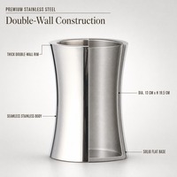 Seau à glace pour vin et champagne en acier inoxydable 304 à double paroi, personnalisé avec un monogramme gravé