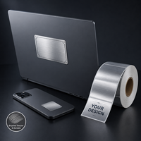 Étiquettes autocollantes métalliques argentées mates durables personnalisées avec estampage à chaud en feuille d'or pour téléphone portable et cosmétiques de marque de luxe OEM