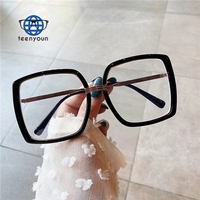 Teenyoun – lunettes surdimensionnées, carrées et fines, monture Pc, lunettes pour les yeux, mode étudiante, lunettes Anti-lumière bleue pour femmes