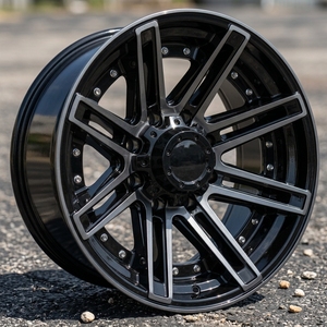 Rines Forjados de Aluminio 8x170 con Tapas Centrales Flotantes Acabado Negro para Mustang Chevrolet Camaro <span class=keywords><strong>Chevelle</strong></span> Silverado - Product Image 1
