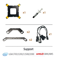 Refroidisseur d'eau pour processeur 120/240 mm, dissipateur thermique LED RGB, roulement à fluide, faible bruit 28dBA, LGA 2011 V3 1700 1200 115X pour ordinateurs AM4 AM5