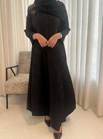 Robes de soirée élégantes et modestes pour femmes, personnalisées en usine, couleur unie, manches longues, robes amples plissées Miyake, Vestidos décontractés pour l'Aïd