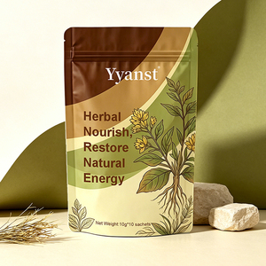 Café Instantáneo con Extracto de Raíz Herbal Silvestre, 10g*10 Sobres, Bolsa con Degradado Marrón-Verde Vintage, Suministro a Granel de Fábrica OEM - Product Image 1