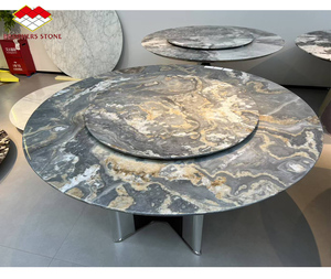 <span class=keywords><strong>Tavolo</strong></span> da Pranzo in Marmo Naturale con Piano Girevole, <span class=keywords><strong>Gambe</strong></span> in Metallo, Finitura Lucida, Design Moderno <span class=keywords><strong>per</strong></span> Cucina e Bagno, Lussuoso - Product Image 3