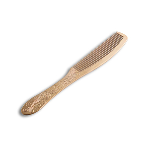 Peigne à long manche en laiton doré de style chinois de haute qualité avec logo personnalisé - Product Image 3