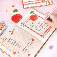 Deli — ensemble de papeterie pour note adhésive, petit bloc-notes créatif kawaii, feuillet autocollant avec poches, cerises, pour bébé