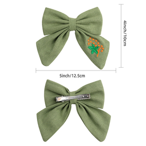 碎花发饰系列手工寓言面料亚麻刺绣发夹 - Product Image 2