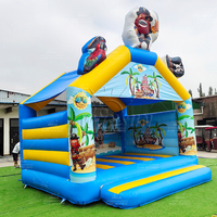 WINSUN - Casa de Brinco Inflable Personalizable con Temática Pirata, Casa de Brinco para Niños, para Fiestas en Interiores y Exteriores
