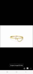 Anillo de Latón Hecho a Mano para Mujer, Producto al por Mayor, Anillo de Media Cadena con Circonita, Anillo de Mujer Chapado en Oro - Product Image 2