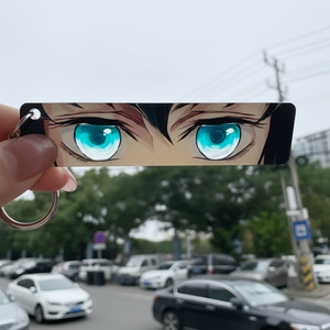 Quỷ Slayer Keychain rengoku kyoujurou sáng mắt hình chữ nhật hai mặt Acrylic Mặt dây chuyền Anime Ba lô quyến rũ - Product Image 3