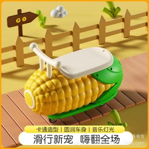 Corn Shape Kids Scooter 1-3 Years Old Silent Wheels With Music Lights Seat Push Toy For Toddlers - Product Image 4