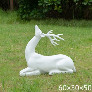 Escultura de Arte Animal de Ciervo con Manchas Blancas de Resina Hecha a Mano, Tamaño Real, para Decoración de Exteriores, Salón, Hotel, Jardín - Product Image 4