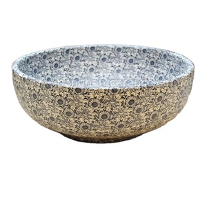 Lavabo rond en porcelaine émaillée écologique avec décor floral de PengHan Jingdezhen - Product Image 1