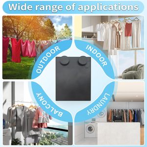 Séchoir mural escamotable avec câble en acier de 4 m – Corde <span class=keywords><strong>à</strong></span> <span class=keywords><strong>linge</strong></span> rétractable en acier inoxydable pliable <span class=keywords><strong>pour</strong></span> salle de bain et balcon - Product Image 6