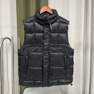 Chaleco sin mangas para hombre, con cuello alto, cremallera frontal, bolsillos, color liso, blanco, verde oliva, negro - Product Image 6