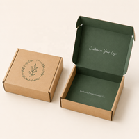 Boîte d'expédition en papier kraft écologique avec logo personnalisé, fabriquée à partir de matériaux recyclés, pour vêtements, chaussettes, accessoires - Emballage pliable avec bande de déchirement
