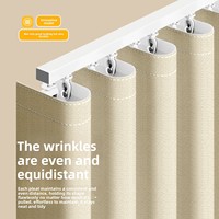 Cortina Opaca de Doble Cara con Diseño de Serpiente, Nueva Cortina Francesa Color Crema, Protector Solar, Aislante del Calor, Estilo Moderno, Personalizable para Dormitorio y Sala de Estar
