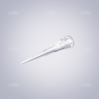 Embouts de pipette transparents de 10 µL à faible rétention, emballés en sachet, consommables en plastique pour laboratoire