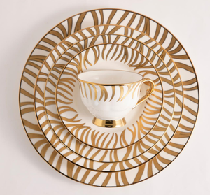 Custom European Luxury Gold Rim <b>Bone</b> <b>China</b> <b>Dinner</b> <b>Set</b> Ceramic Tableware For Hotel Wedding Middle East Wholesale - Product Image 5