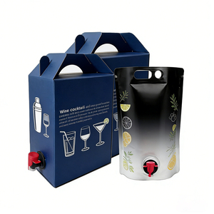 Sac Doypack en aluminium de qualité alimentaire, portable, avec bec verseur et robinet rouge, pour jus de fruits, café et autres produits, avec boîte - Product Image 1