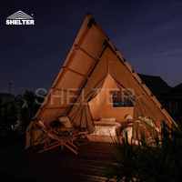 Tentes de glamping de luxe en toile imperméable pour hôtel de safari en plein air avec salle de bain
