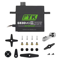 Moteur servo numérique sans noyau PTK 6830MG pour voiture RC 1/8 1/10, engrenage en acier inoxydable haute vitesse 180° 20Kg 25Kg 30Kg 35Kg