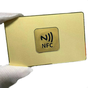 Tarjeta de visita de Metal NFC con espejo dorado grabado con láser personalizado más vendido, tarjetas NFC imprimibles, tarjeta Rfid reescribible Ntag 213 215 216 - Product Image 1