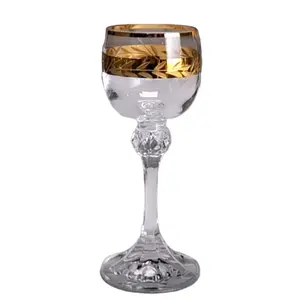 卸売透明ガラスゴブレット鉛フリー小型ワイングラスゴブレットチェコ共和国クリスタルファンシーワイングラス