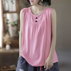 Women's Sleeveless Top Purple Micro Elastic Acrylic Fiber Soft Knit Summer Vest Plus Size - Product Image 2