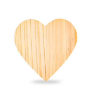 Tavoletta di legno a forma di cuore Ilan 12x0,5 cm per decorazioni artigianali, 12 pezzi - Product Image 1