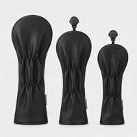 Housse de tête de club de golf en cuir PU OEM pour driver et bois, housses de tête de club personnalisables avec logo, accessoires de golf en gros
