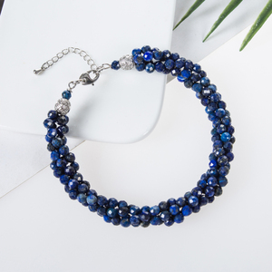 กำไลข้อมือแฟชั่น WENCHI TWB805 3 แถว ประดับด้วยลาพิสลาซูลีบิดเกลียวธรรมชาติ - Product Image 5