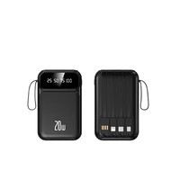 Mini Power Bank pour Téléphone avec Câble Intégré Grande Capacité 20 000 mAh Chargeur Mobile Compact Portable en Plastique Prise Universelle Personnalisable