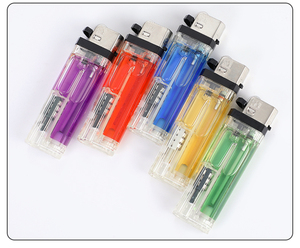 Shunfa Usine <span class=keywords><strong>Prix</strong></span> de Gros Haute Qualité OEM Logo Personnalisé LED Silex Briquet Cigarettes Briquet À Gaz Rechargeable - Product Image 5