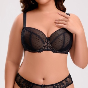Sujetadores de talla grande transpirables y ajustables al por mayor, con copa fina, copa completa, aros y bordados, y tangas de uso diario. - Product Image 2
