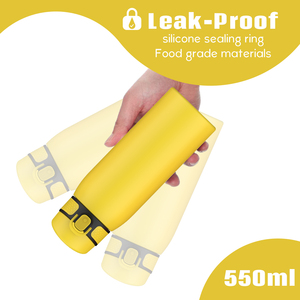 Gobelet isotherme portable en acier inoxydable de 550 ml, à double paroi, couleur unie, avec revêtement en poudre personnalisé, écologique, prêt à l'emploi - Product Image 3