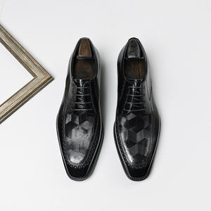 Chaussures habillées pointues pour homme, en cuir de vache, tendance, décontractées, à lacets, imperméables, respirantes, augmentant la taille - Product Image 3