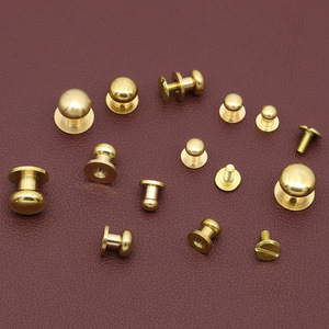 5/6/7/8/9/10mm latón cabeza redonda botón tornillo cuero artesanía seta cabeza tornillo bolsa remache latón chupete clavo latón cabeza <span class=keywords><strong>de</strong></span> monje - Product Image 4