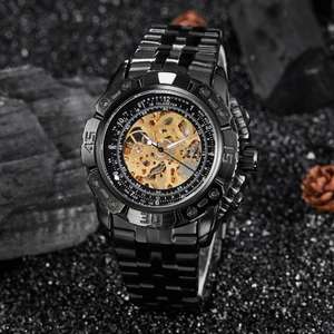 Reloj Mecánico Automático Dorado para Hombre, Correa de Aleación Analógica, Función de Tacómetro, Caja Redonda de 13.5 mm de Grosor, 21 cm de Longitud, Sin Resistencia al Agua - Product Image 2